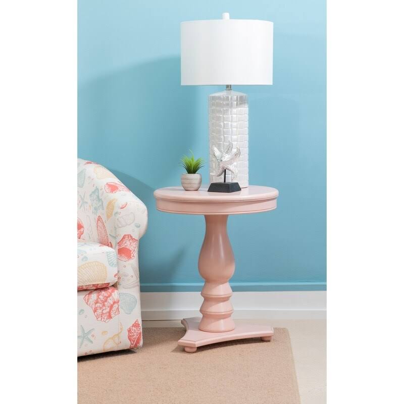 White Round Accent Side Table P292706