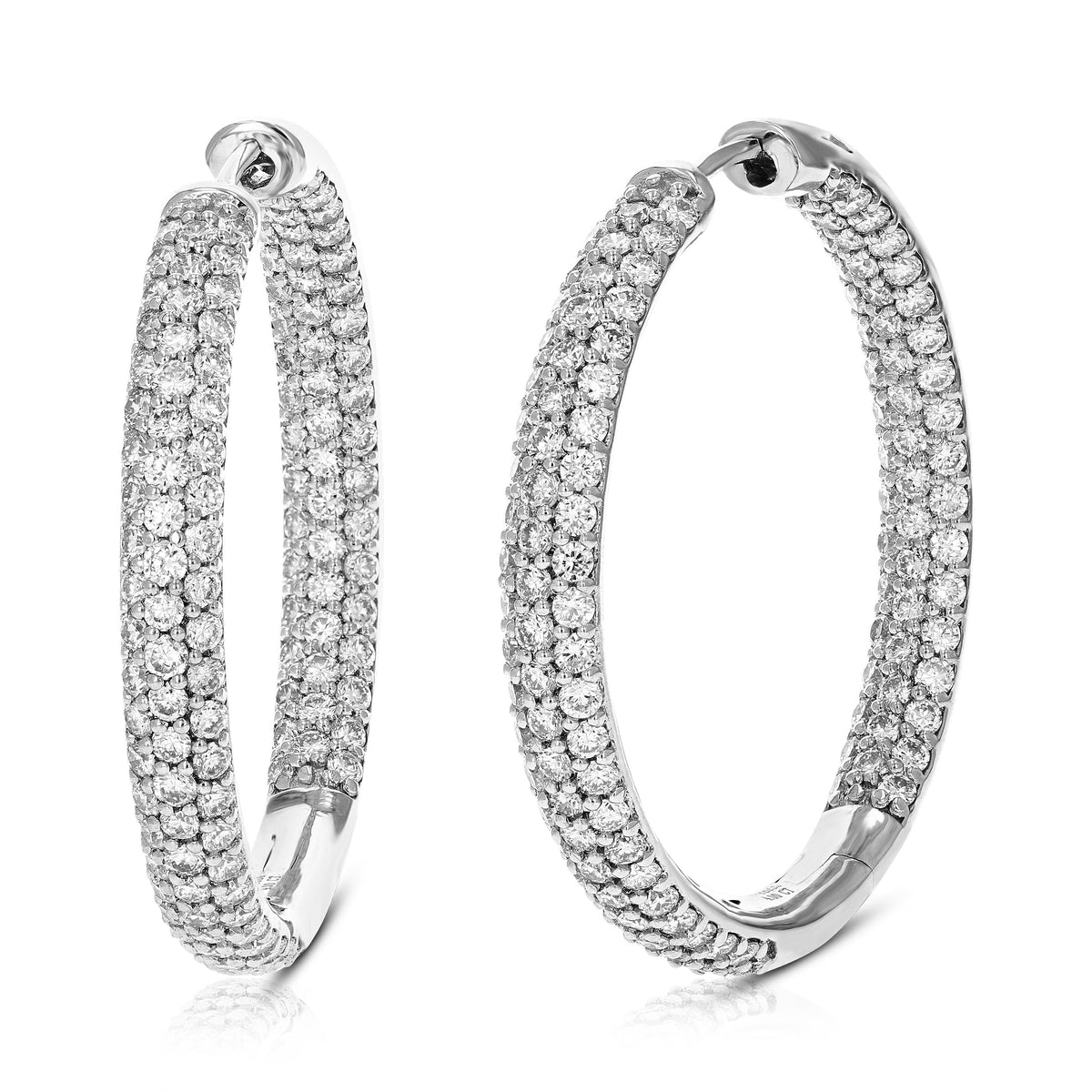 4 CTTW Lab Grown Diamond Hoop Earrings 925 Sterling Silver A81125