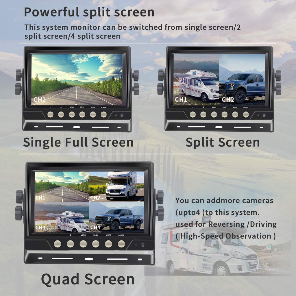 7'' Wireless Rear View Camera System with DVR Monitor L39646