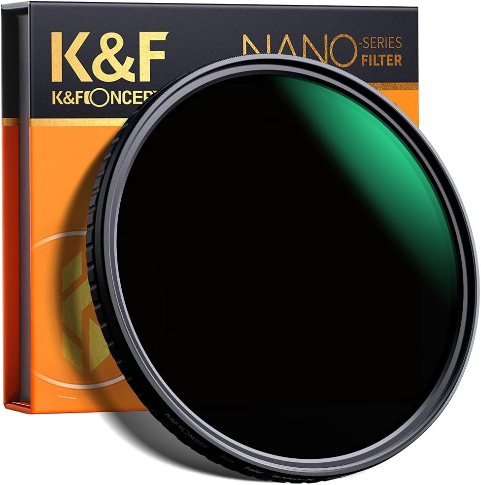 55mm Variable ND Filter ND8-ND128 (3-7 Stop) Hydrophobic VND Filter Pack of 2 B109