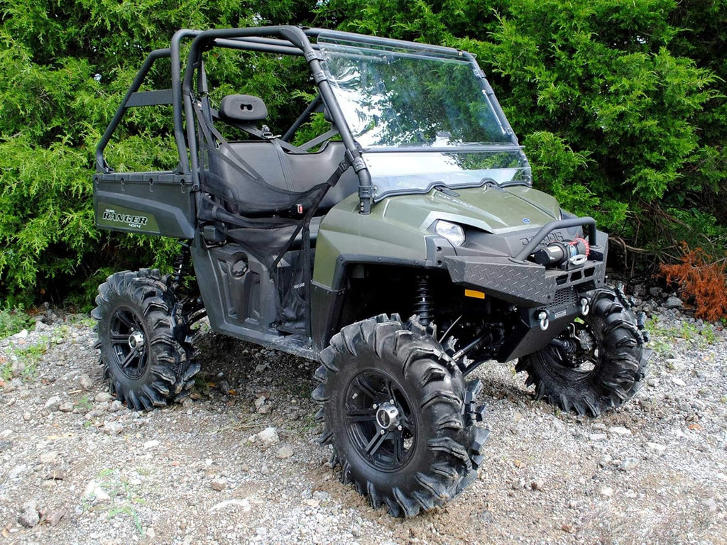 Scratch Resistant Flip Windshield for Polaris Ranger 570 Full-Size / Crew, 1/4" Thick Polycarbonate Q7855