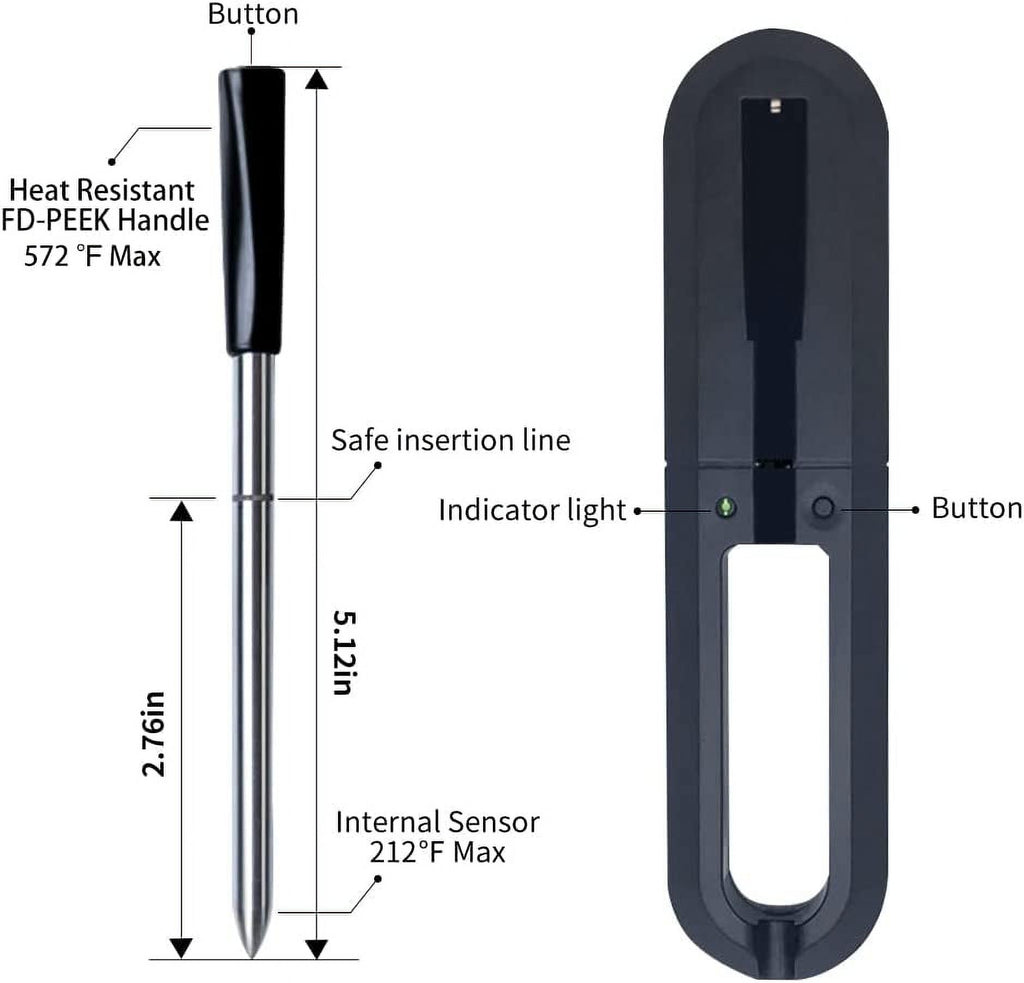 Wireless Bluetooth Meat Thermometer for BBQ U8606