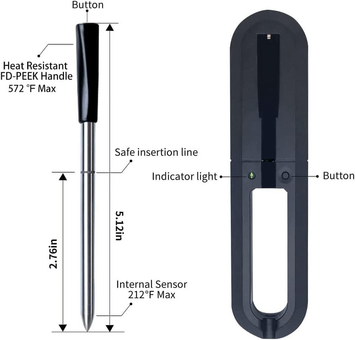 Wireless Bluetooth Meat Thermometer for BBQ U8606