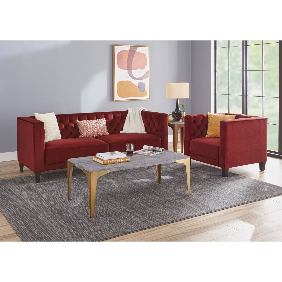 Medium Grey Accent Chair S8002