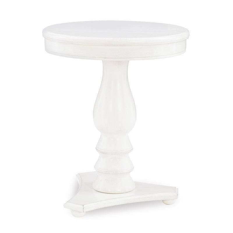 White Round Accent Side Table P292706