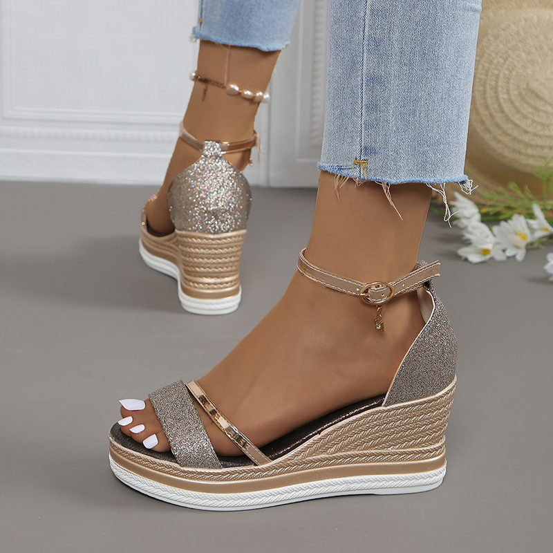 Women's Platform Peep-Toe Wedge Beach Sandals