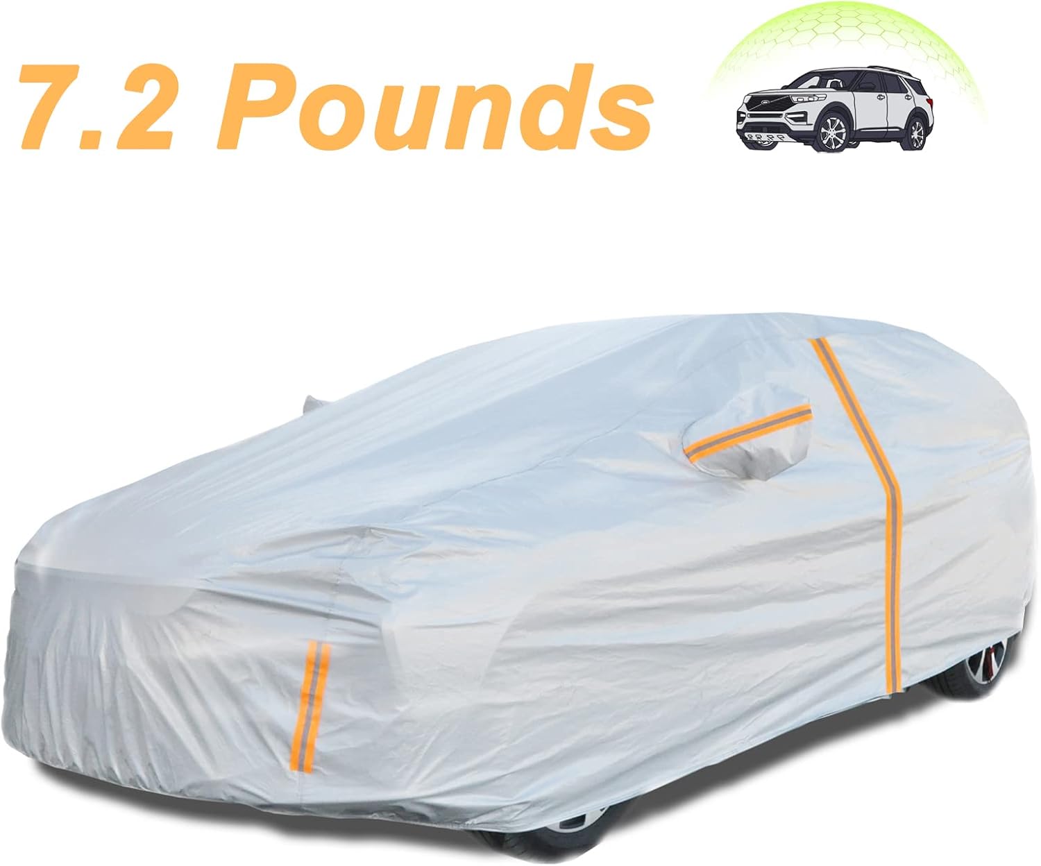 6 Layers Waterproof Cotton SUV Car Cover with Zipper D63610
