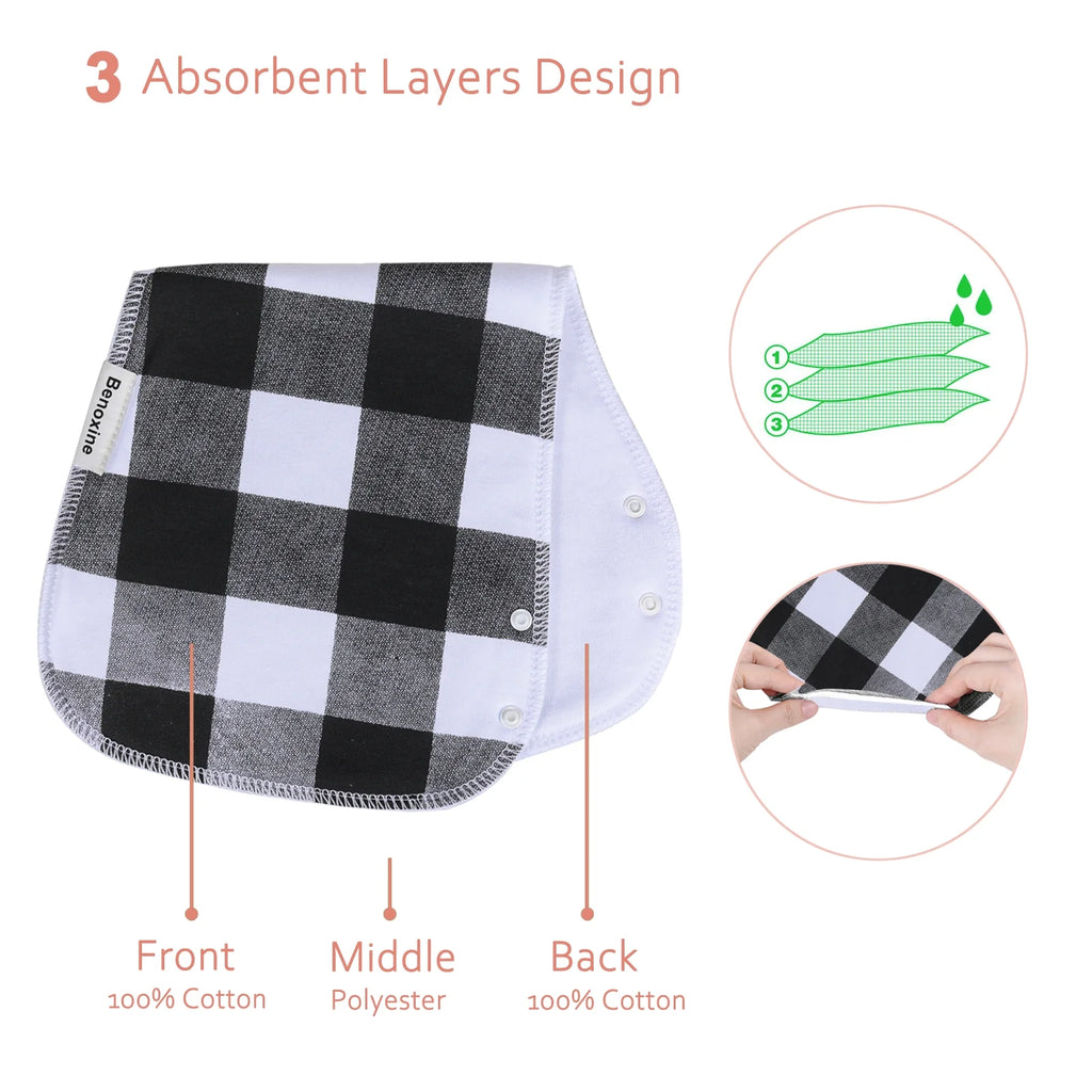 12-Pcs Animal Pattern Burp Cloths and Baby Bibs C7567
