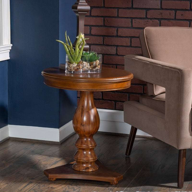 White Round Accent Side Table P292706