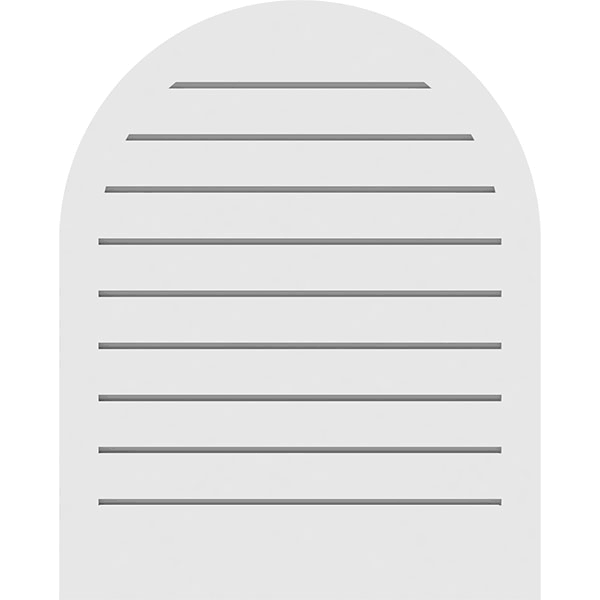 Round Top Surface Mount PVC Gable Vent with Brickmould V35025