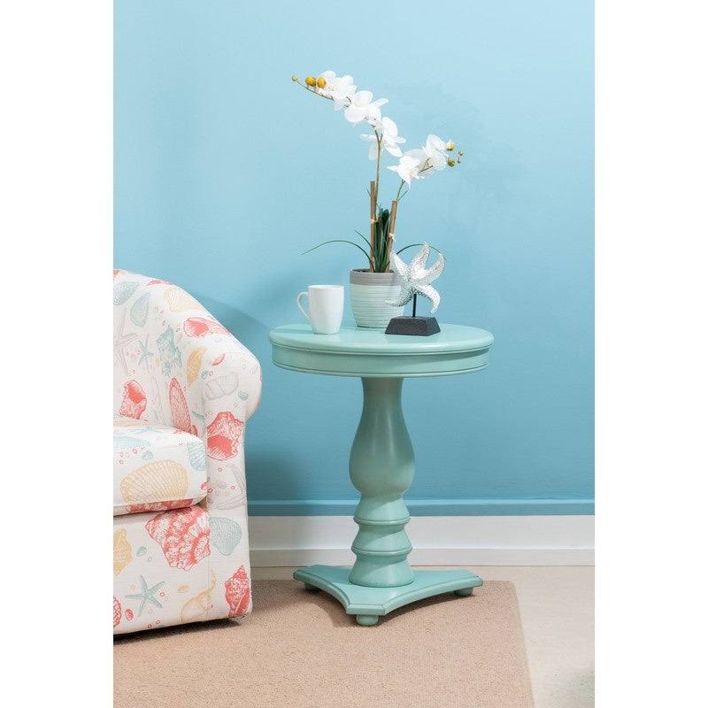 White Round Accent Side Table P292706