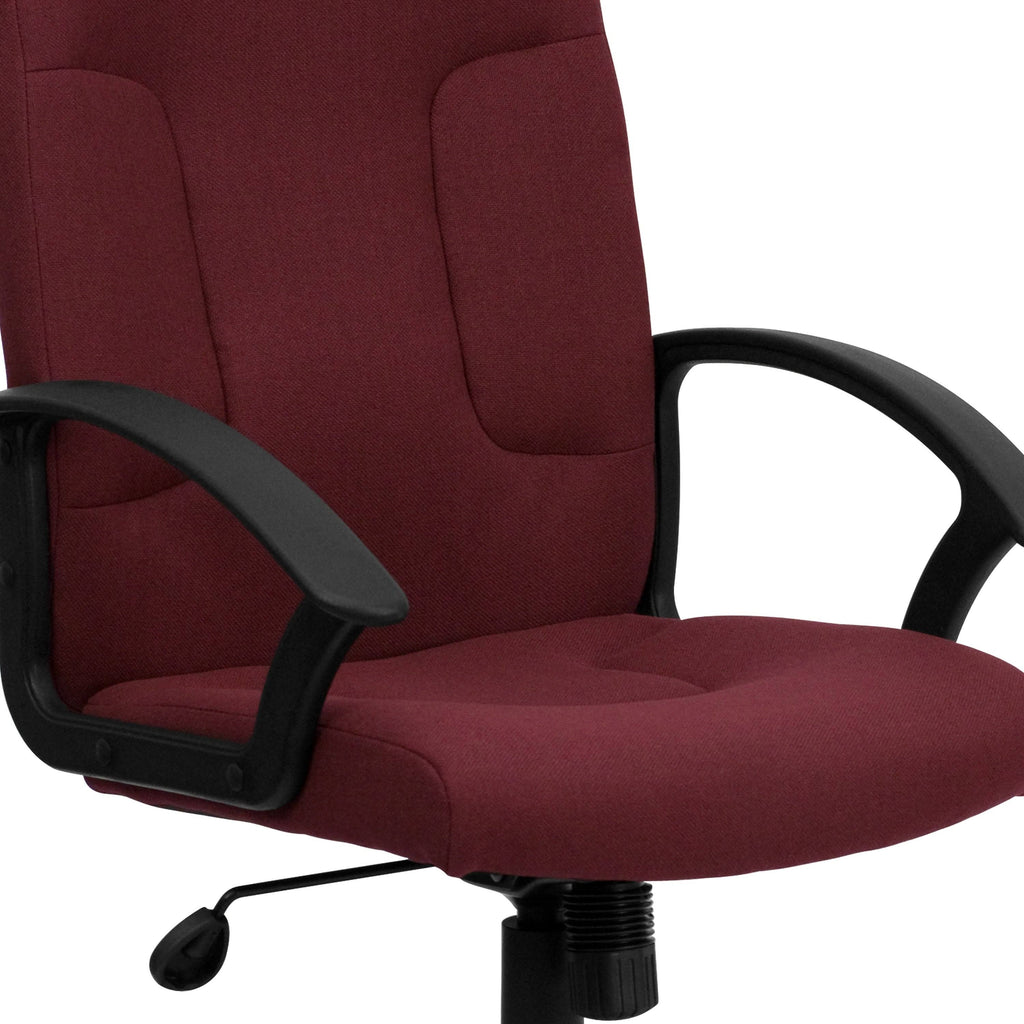 Navy Fabric Executive Swivel Office Chair with Nylon Arms S379