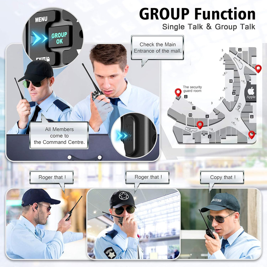 3 Packs Rechargeable UHF Hand-held Two Way Radios V6643