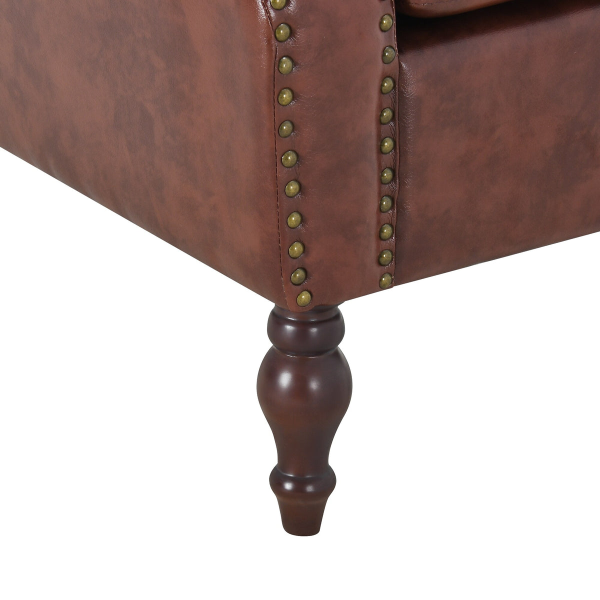 PU Leather Upholstered Accent Chair with Nailheads U104005