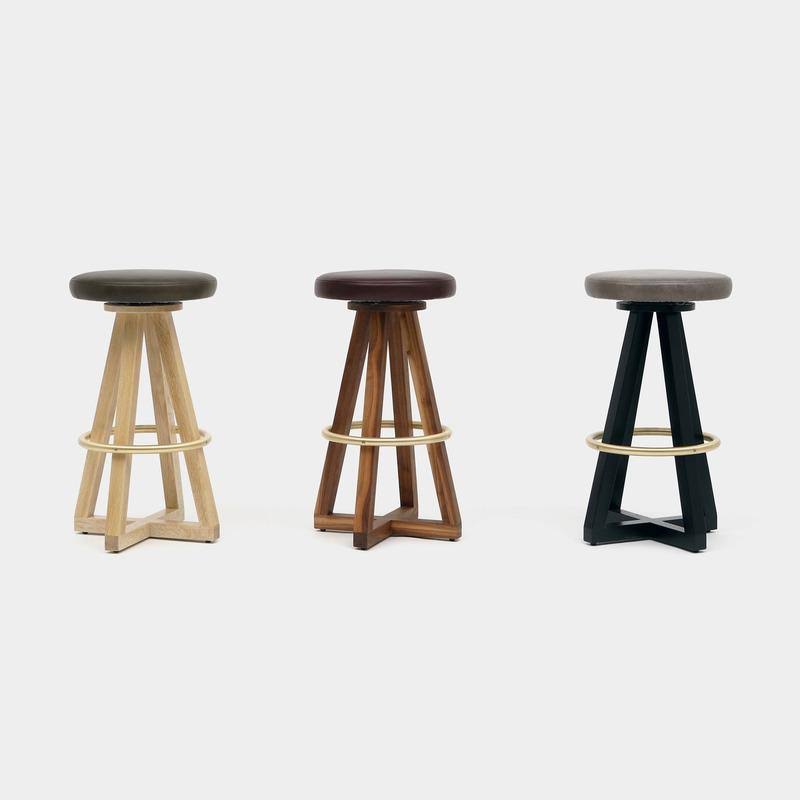 Bleached White Oak Stool L487
