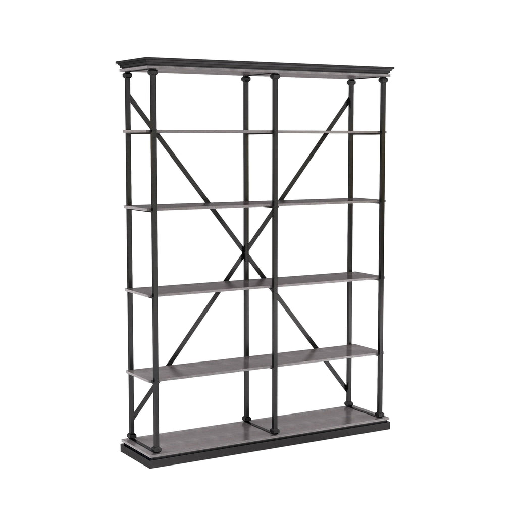 Antique Grey 5 Layer Metal Bookcase X76131