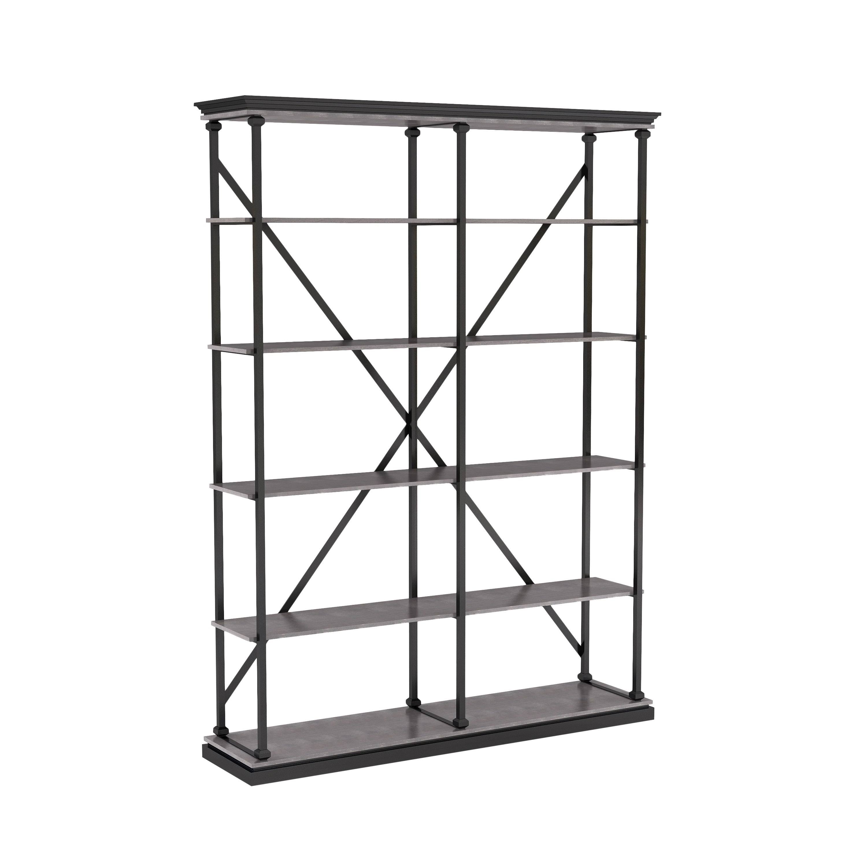 Antique Grey 5 Layer Metal Bookcase X76131