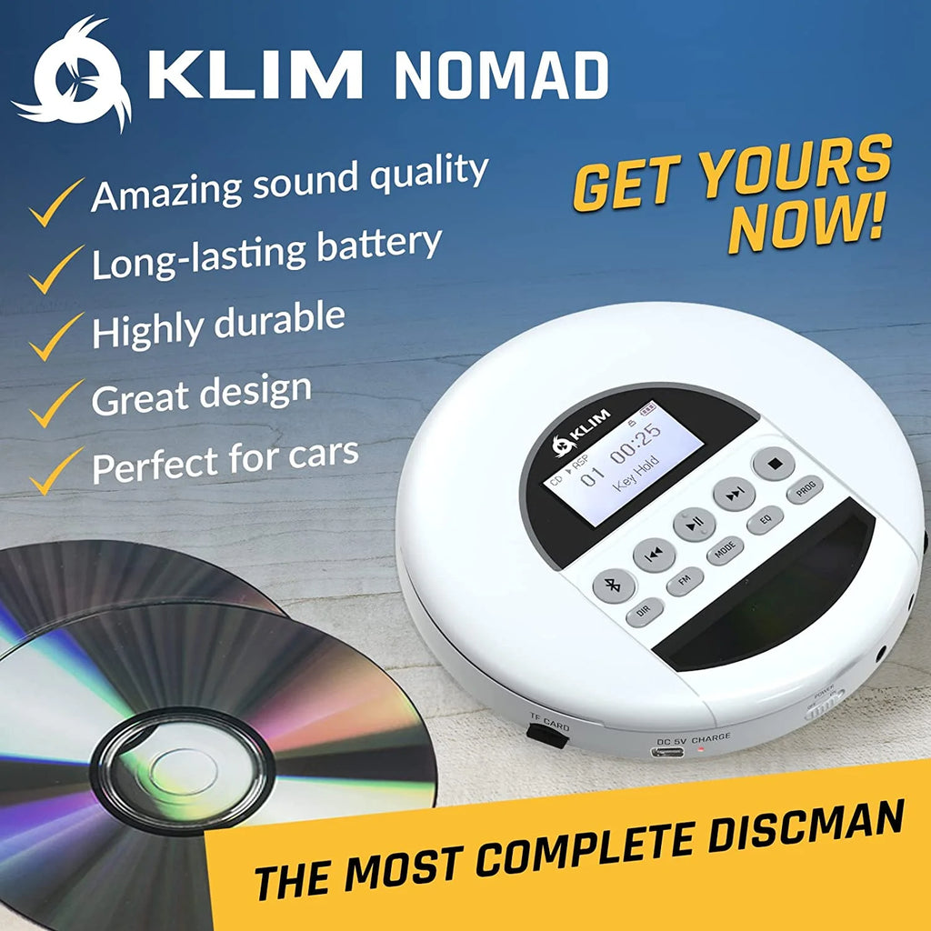 Portable CD Player with Bluetooth, White Y333