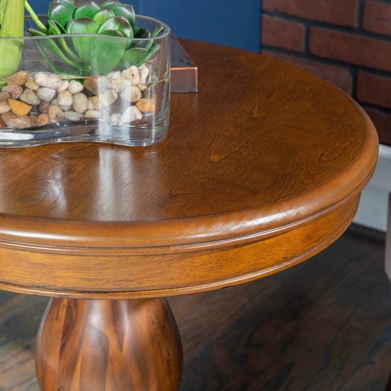 White Round Accent Side Table P292706