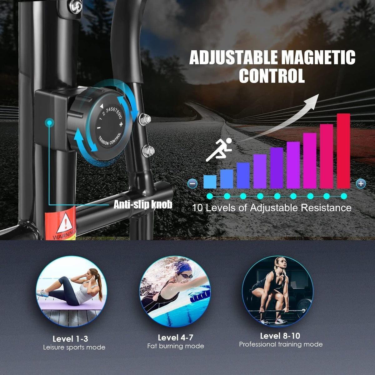 Elliptical Machine with Magnetic Resistance and 390 lbs Weight Capacity H115