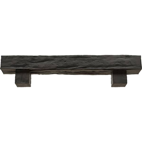 Burnished Cedar Faux Wood Fireplace Mantel Kit with Corbels U188921