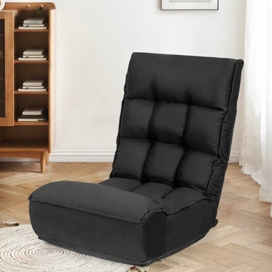 Black Adjustable Folding Floor Chair Sofa X69023
