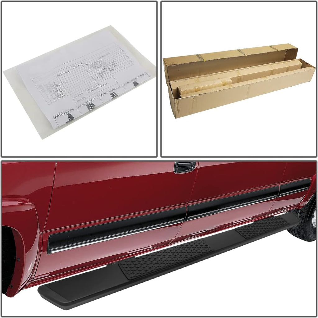 5.5 Inches Side Step Nerf Bar Running Boards Aluminum Black Powdercoated F42713