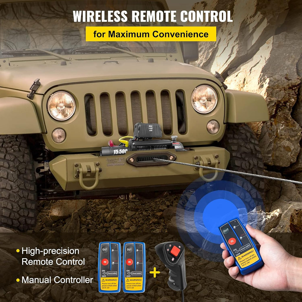 17500lb 12V Synthetic Rope Truck Winch with Wireless Remote Control L398