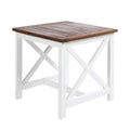 Acacia Wood End Table with White Frame D8802