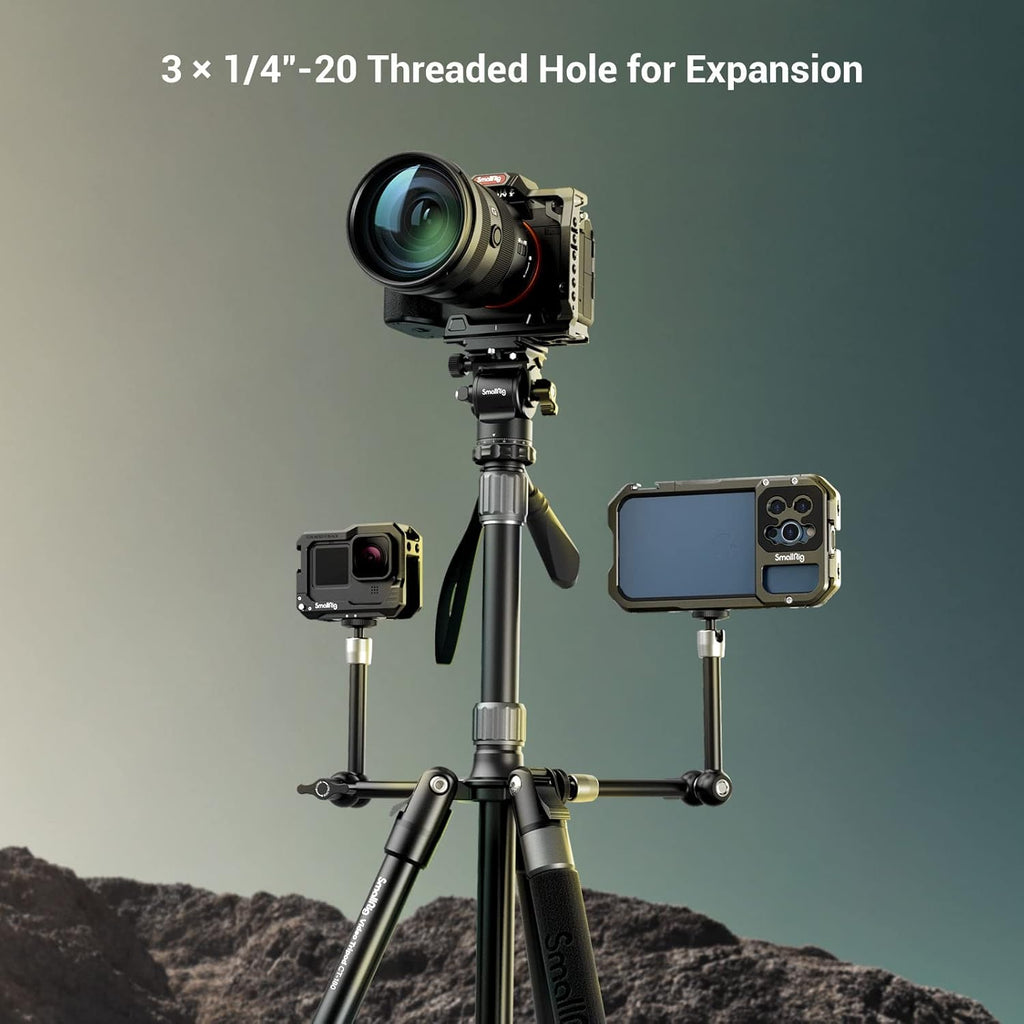 71 Video Tripod Monopod with Fluid Head, Aluminum Camera Tripod, Adjustable Height from 16.5 to 71 S5471