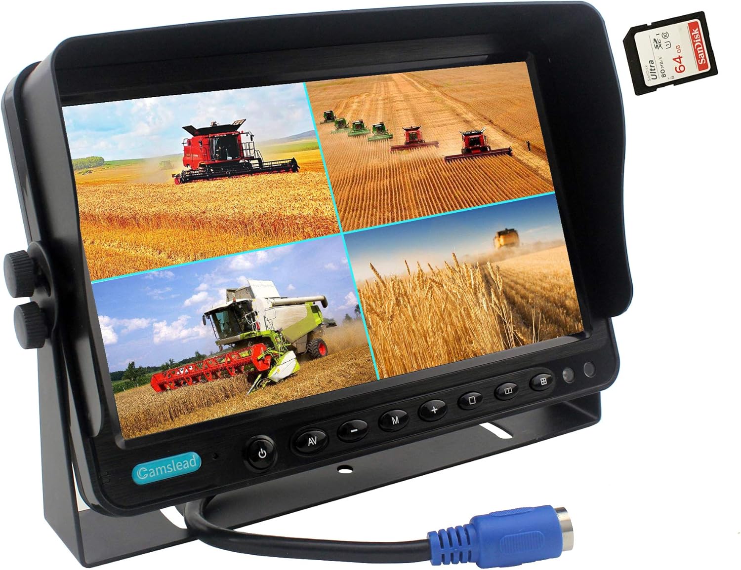 7 inch Backup Camera System with Quad Split Screen Monitor C6058