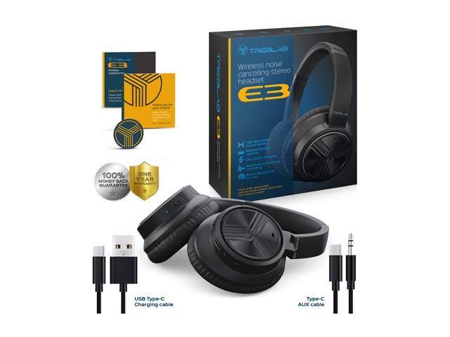Black Over-Ear Bluetooth Headphones Active Noise Cancelling G2416