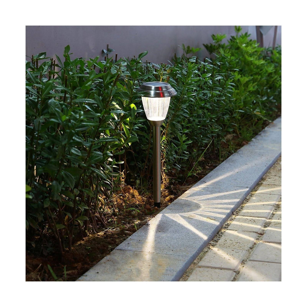 Solar LED Outdoor Lights 8-Pack Stainless Steel Pathway B4732