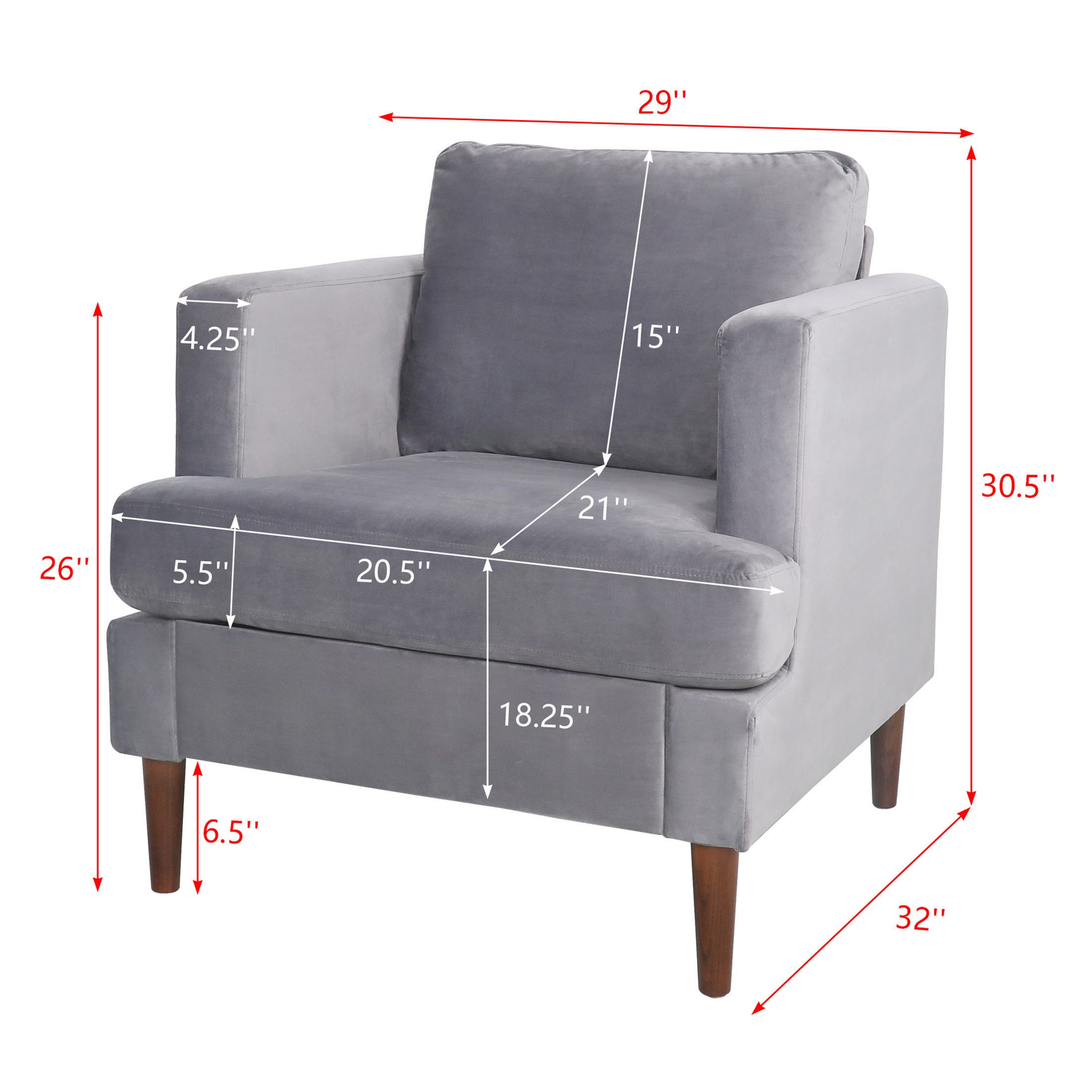 Gray Velvet 2 Piece Sofa Set D6800