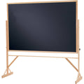 Black Oak Frame Double-Sided Floor-Standing Chalkboard O19441