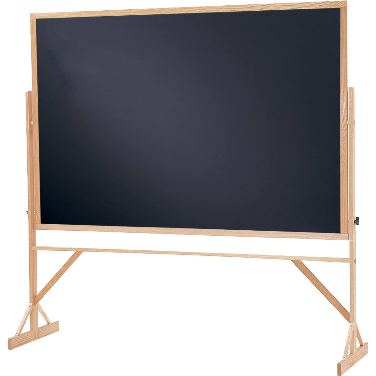 Black Oak Frame Double-Sided Floor-Standing Chalkboard O19441