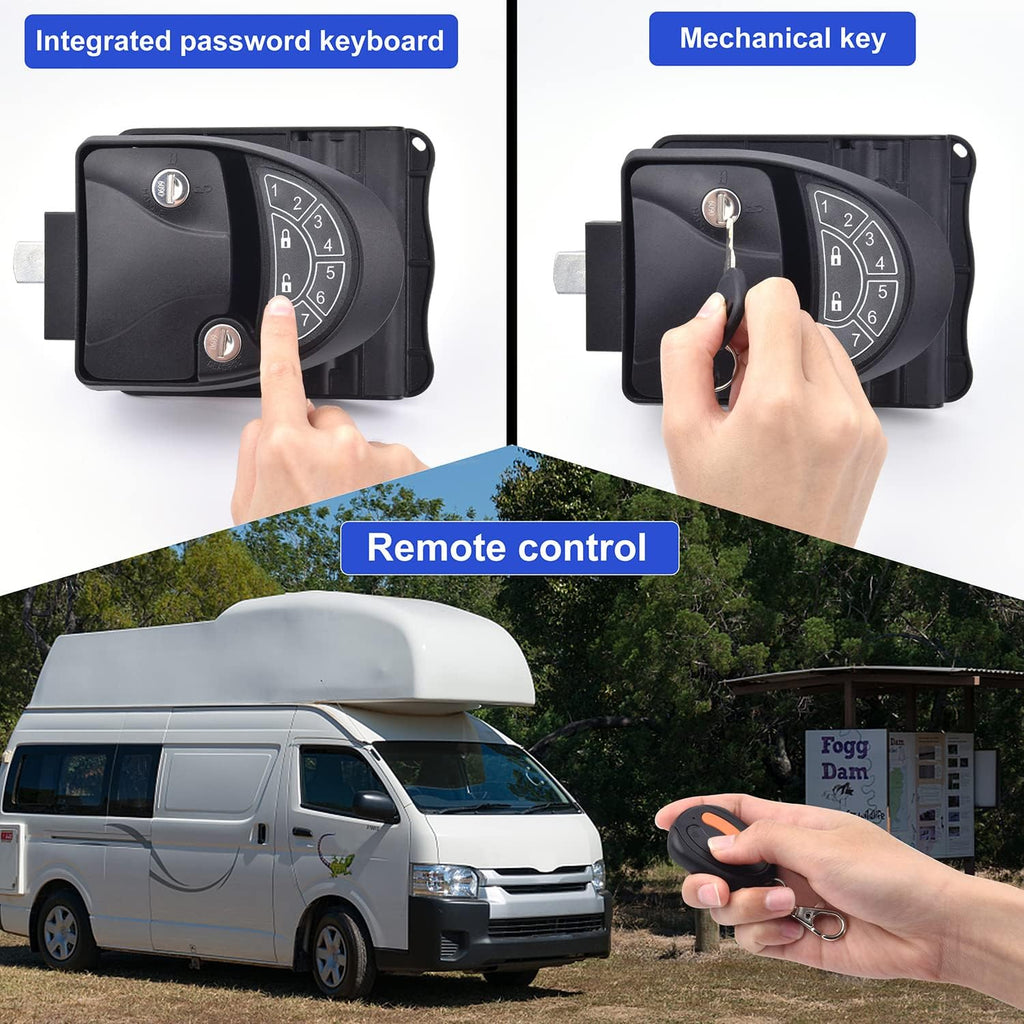 RV Keyless Entry Door Lock with Key Fobs and Backlit Keypad Q386