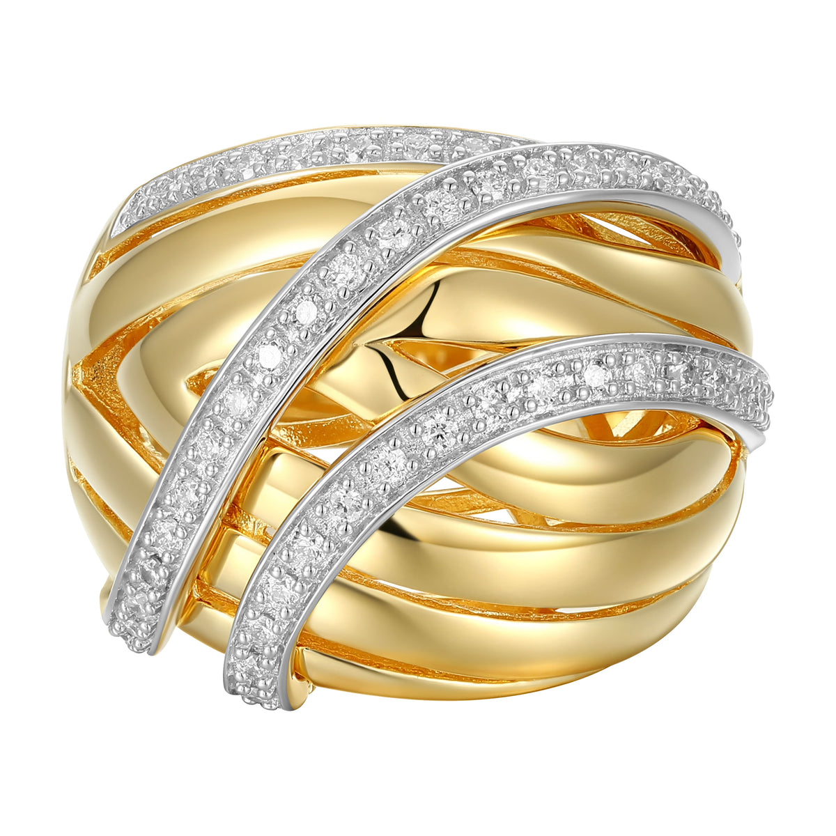 18K Gold Plated Sterling Silver Lab Grown Diamond Ring F978