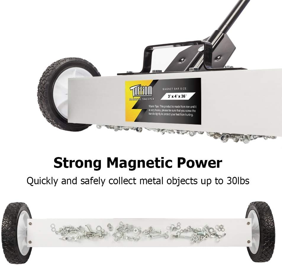 36-Inch Rolling Magnetic Pick-Up Sweeper with Quick Release Latch & Adjustable Long Handle, Pack of 2 U5982