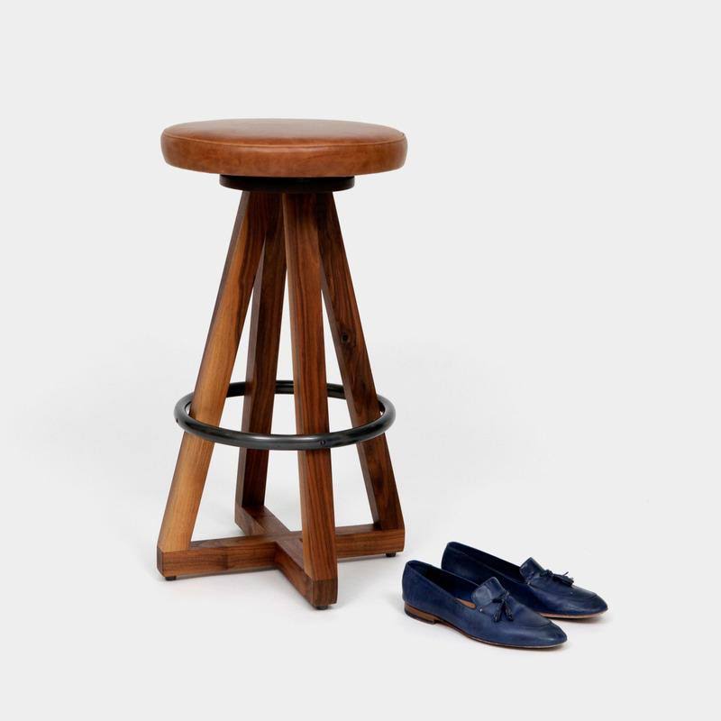 Bleached White Oak Stool L487