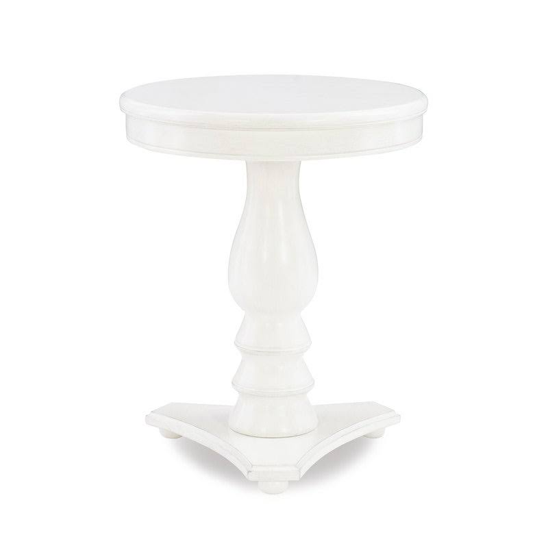 White Round Accent Side Table P292706