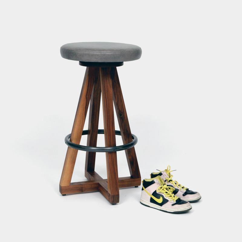Bleached White Oak Stool L487