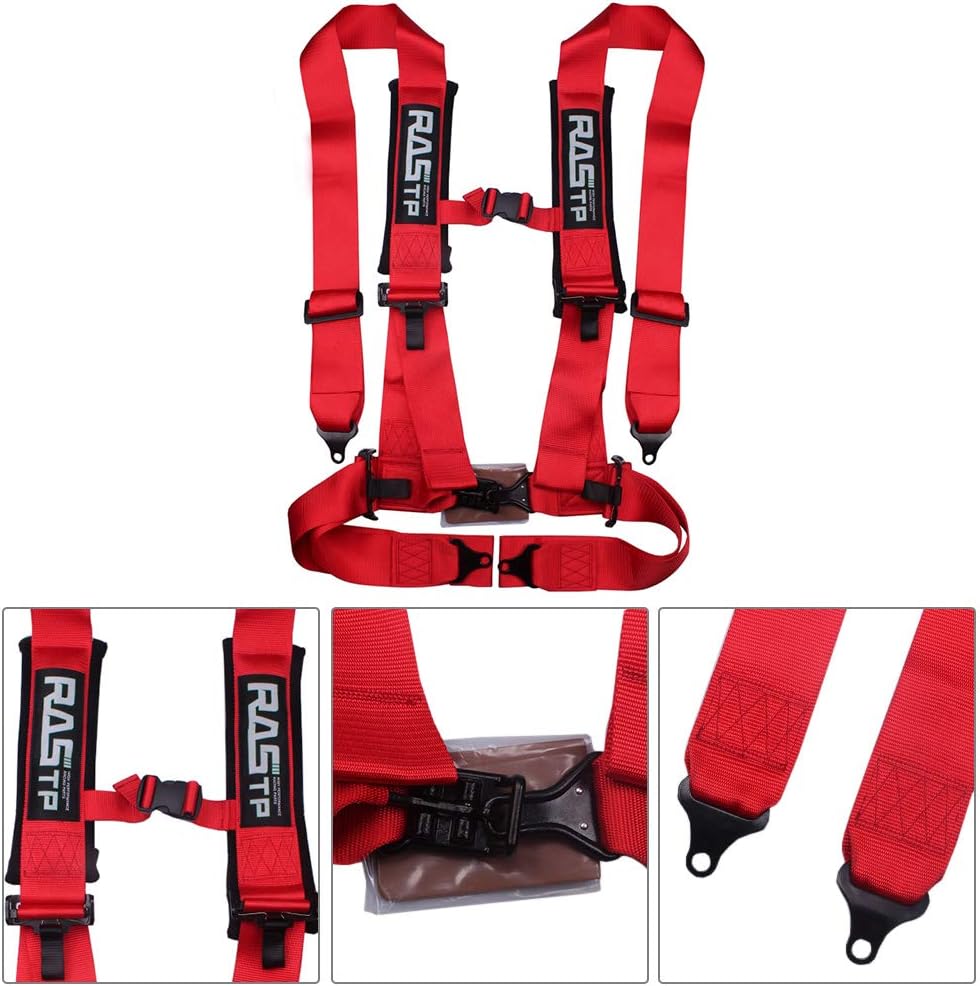 4 Point Safety Harness with 3 Inch Padding Red Pack of 2 J55726