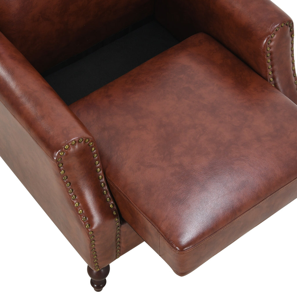 PU Leather Upholstered Accent Chair with Nailheads U104005