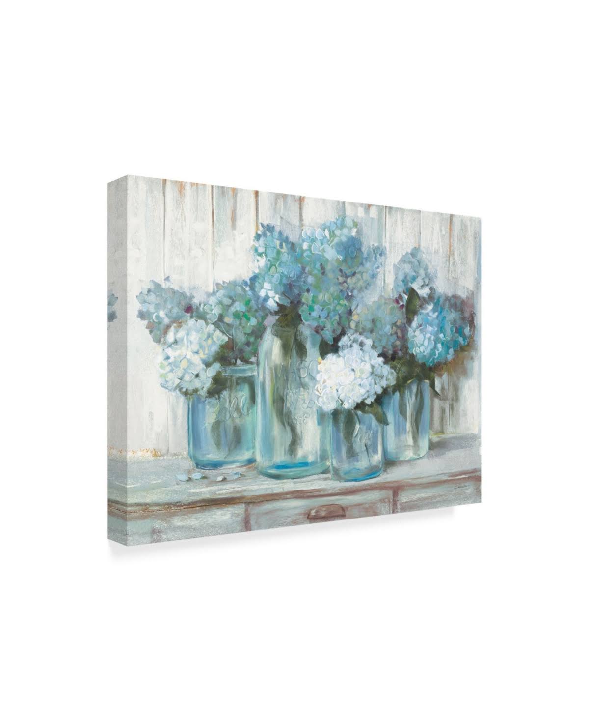 Blue Hydrangeas in Glass Jars, 35x47 D24407