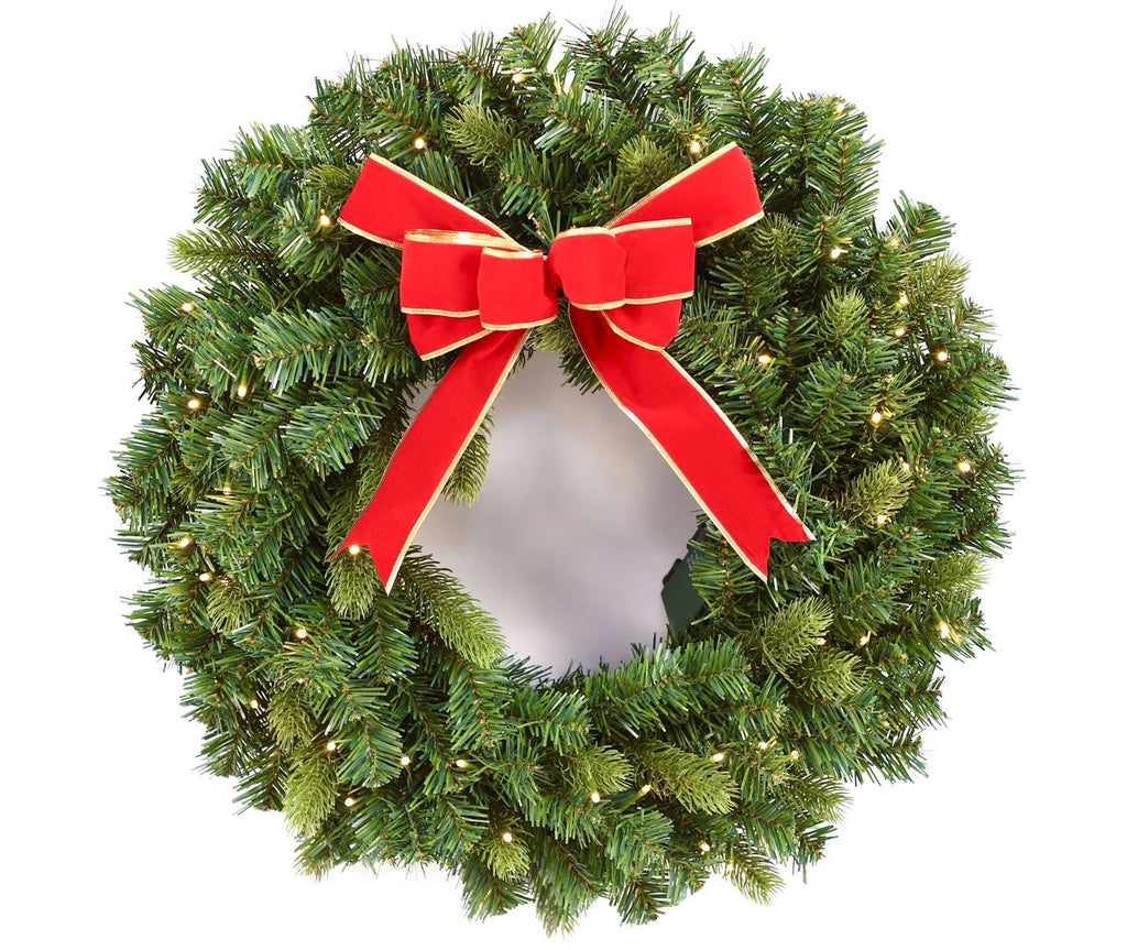 24” Pre-lit Christmas Wreath E6424