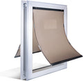Dog Door with Slide-in Lock Panel and Magnetic Double Flaps, Aluminum Frame Pet Door (Medium) J832