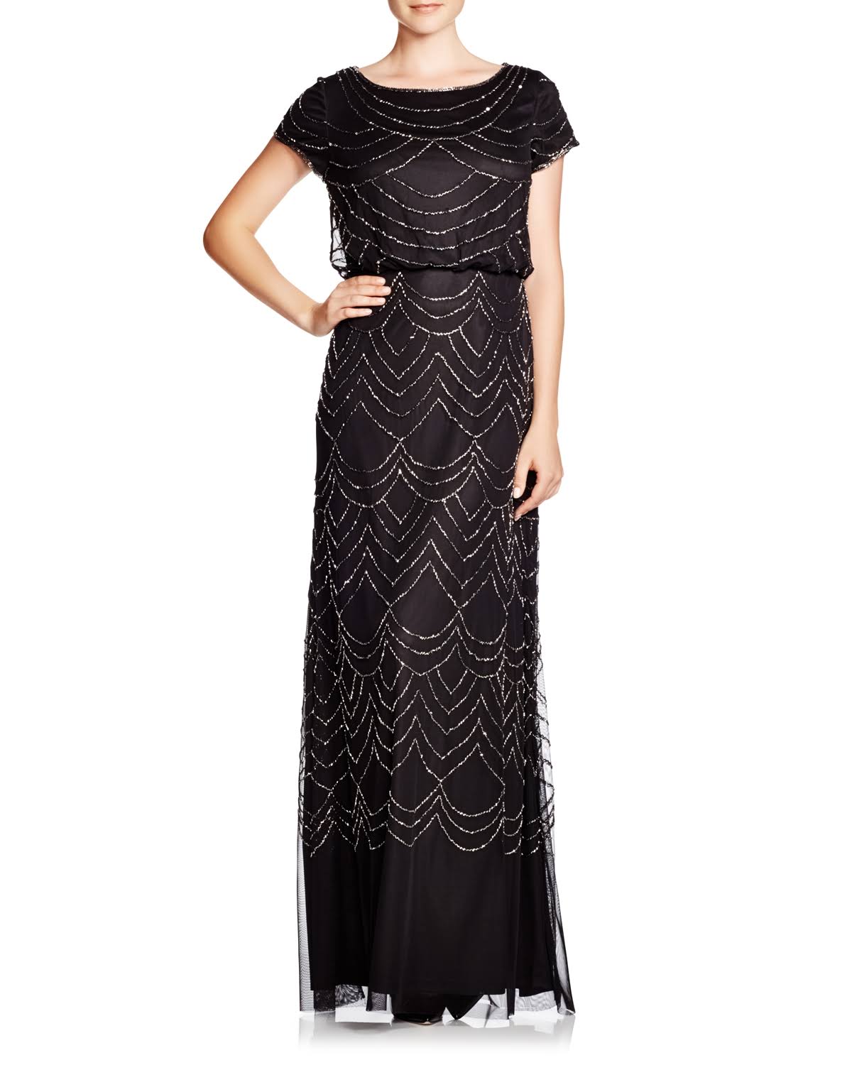 Beaded Blouson Gown J905