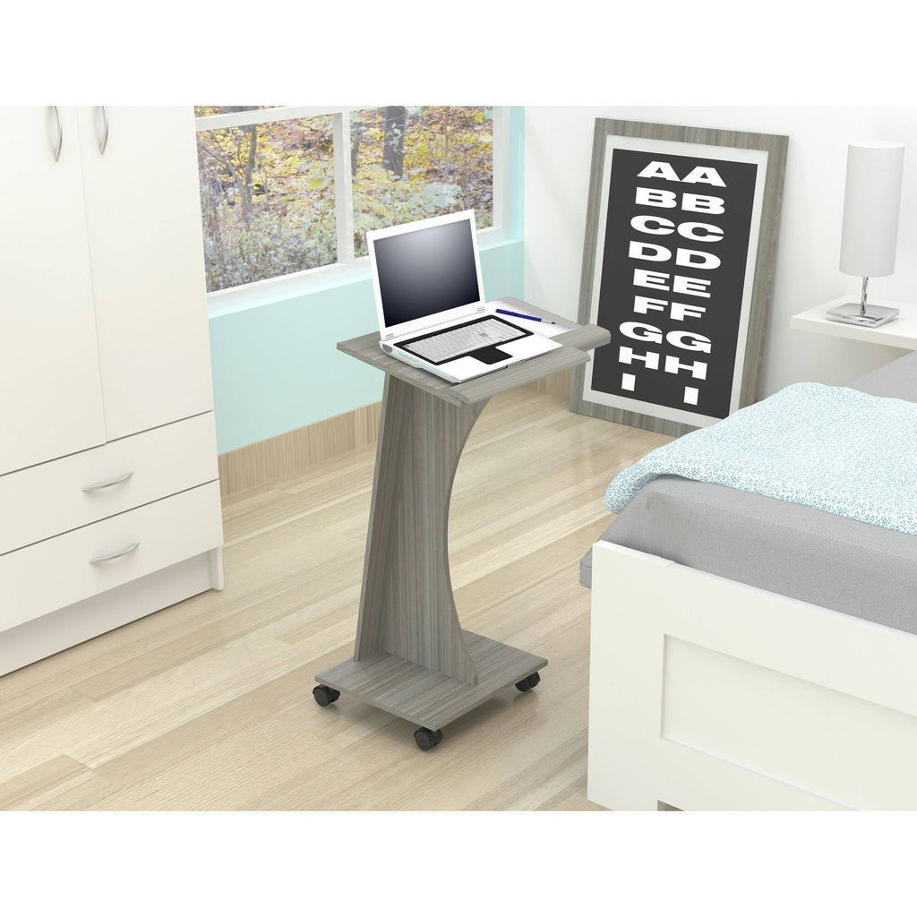Smoke Oak Rolling Laptop Cart H3672