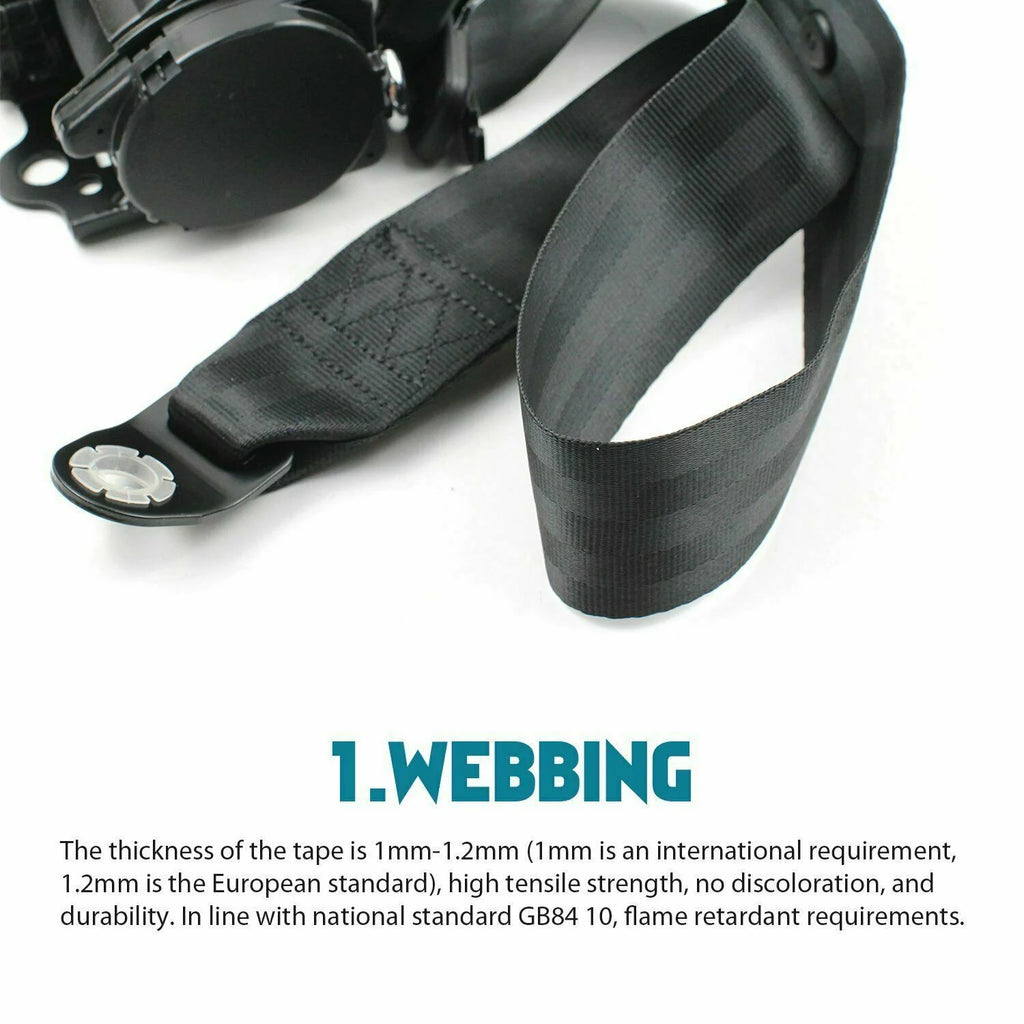 2 Pack Universal 3 Point Retractable Adjustable Car Seat Belt Lap Shoulder L63040